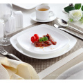 Haonai white & square dinner plate set,9",10" porcelain serving plate porcelain dinner plate for hotel dinning,party